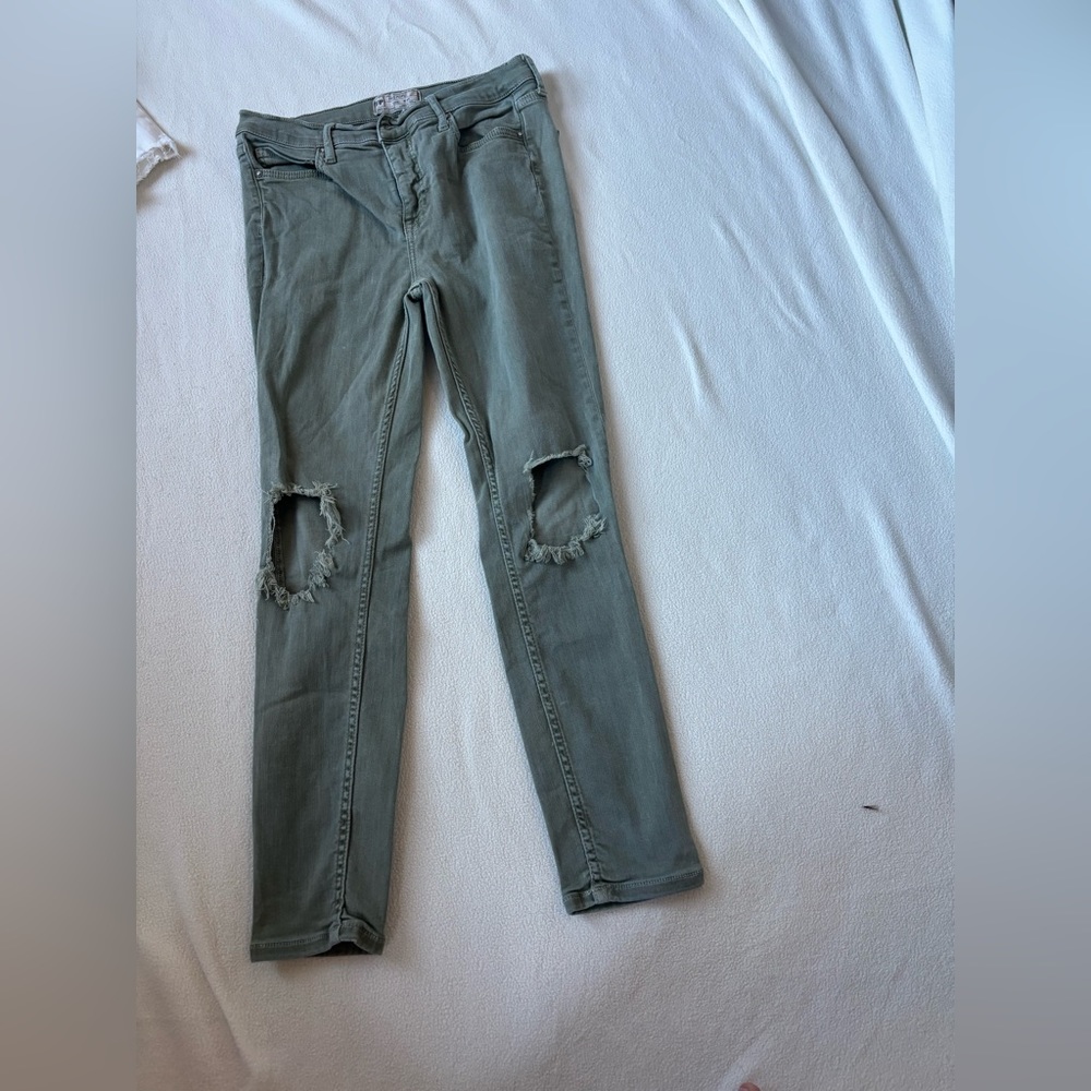 free people olive jeans